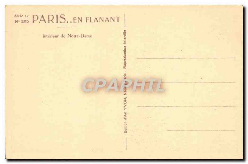 Old Postcard Paris Strolling De Notre Dame Interior Notre Dame