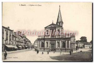 Old Postcard Rueil Church and Place