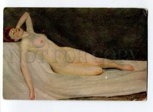 3016258 NUDE Lady BELLE on Bed By GOEPFART Vintage Color PC