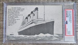 PSA Graded  1912 Steamer Titanic Postcard  Unposted  Divided Back