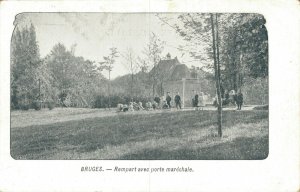 Belgium Bruges Rempart avec porte maréchale Brugge 06.82