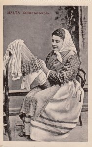 MALTA, 1900-10s; Maltese Lady , lace-worker