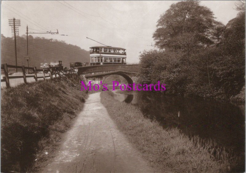 Yorkshire Postcard - Tram at Fallingroyd, Fallingroyd Bridge c1920(Repro)RR20762