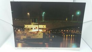 Vintage Postcard Old Caledonian Paddle Steamer Boat Restaurant London Victoria