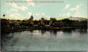 Postcard General View of the Great White City, Lakeside Park, Denver, Colorado