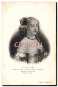 Old Postcard Queen Marie Therese of France daughter of Philip IV of & # 39Esp...