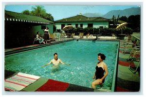 c1950's Monterey Lodge And Swimming Pool Pasadena California CA Postcard