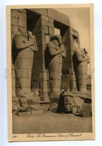 206623 EGYPT THEBES Rameses II statue Vintage RPPC Alexandria