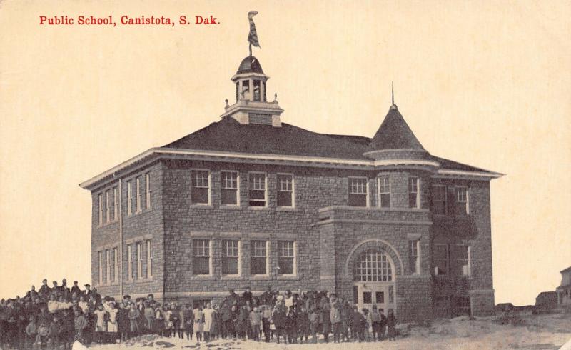 Canistota South Dakota~Students & Teachers @ Corner For A School Picture~c1908 