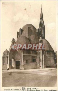Old Postcard Nice (A M) St Lambert Avenue and Church of St. Joan of Arc (J Dr...