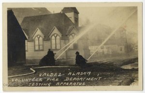 Valdez Alaska Volunteer Firefighters 1920 Used Real Photo RPPC 51724
