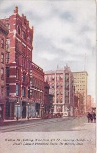 Iowa Des Moines Walnut Street Looking West From 4th Street