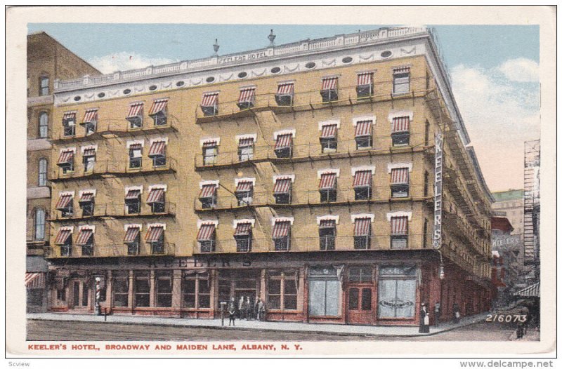 ALBANY, New York, 1900-1910's; Keeler's Hotel, Broadway And Maiden Lane