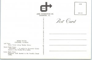 c1970s Chicago IL Sears Tower Interior Wacker Drive Franklin St Lobby Art PC M12