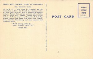 Lexington Kentucky 1950s Postcard Maple Rest Tourist Court Motel