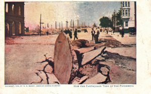 Vintage Postcard How The Earthquake Tore Up The Pavements San Francisco CA