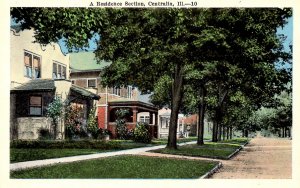 Centralia, Illinois - The Houses on a residential street - c1930