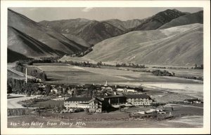 Sun Valley ID Birdseye View From Penny Mtn Real Photo Postcard