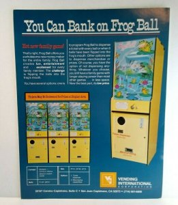 Frog Ball Arcade Flyer Original Vintage Retro Game Artwork Promo  8.5 x 11