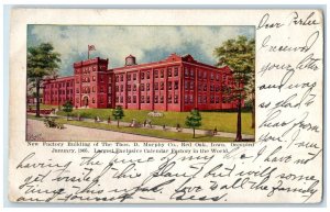 1906 New Factory Building Thos. D. Murphy Company Red Oak Iowa IA Trees Postcard