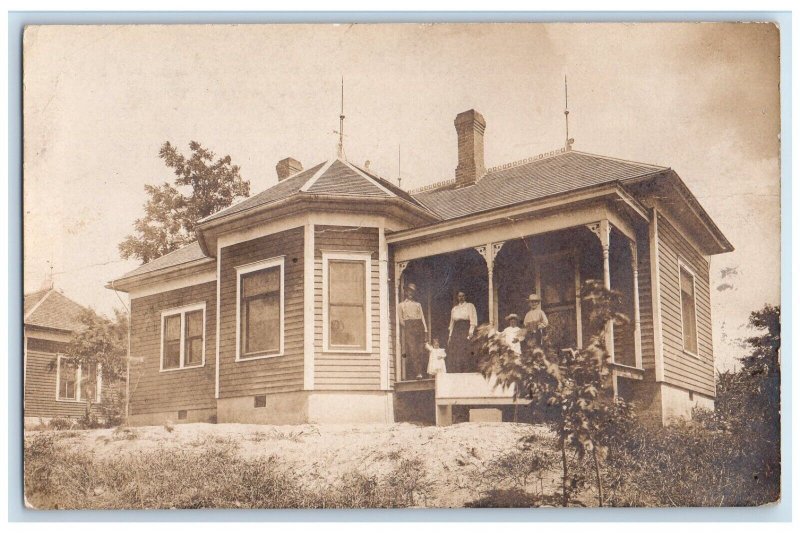 1908 House Family Baby Child Gorin Missouri MO RPPC Photo Posted Postcard 