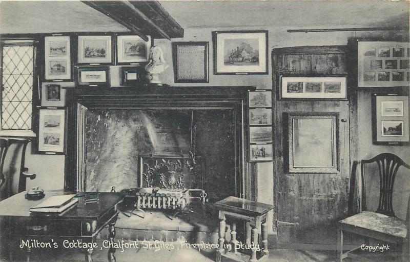 Lot 5 postcards Milton`s Cottage interior Chalfont St. Giles english literature