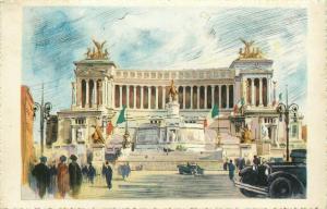 Italy Rome monumento a Vittorio Emanuele II circa 1952 postcard