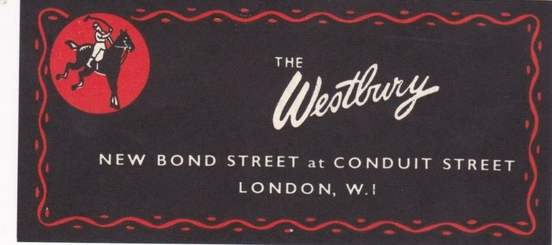 England London Westbury Hotel Vintage Luggage Label lbl0240