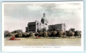 RPPC  EDMONTON, ALBERTA Canada ~ Tinted HOUSE OF PARLIAMENT Postcard