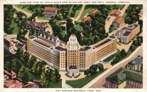 Vintage Postcard 1938 Uncle Sam's Army & Navy General Hospital Building Arkansas