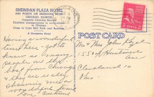 Chicago Illinois 1952 Postcard Sheridan Plaza Hotel