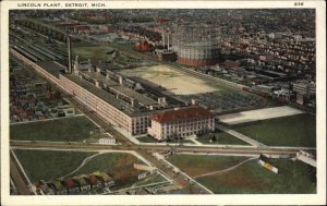 Detroit Michigan MI Lincoln Plant Factory Bird's Eye View Vintage Postcard