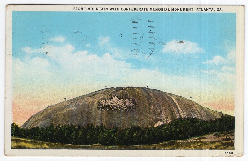 Atlanta, Ga, Stone Mountain With Confederate Memorial Monument