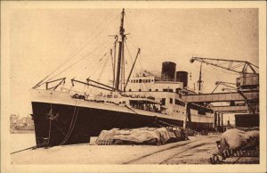 Built at Dunkerque France - Ship Steamship COLOMBIE c1920 Postcard