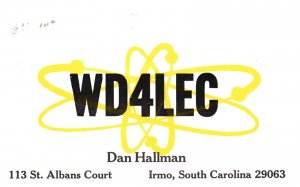 Vintage Postcard 1931 Advertisement WD4LEC Dan Hallman Irmo South Carolina SC