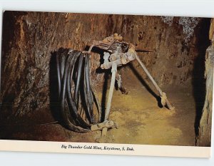 Postcard One of the First Air Drills Big Thunder Gold Mine Keystone South Dakota