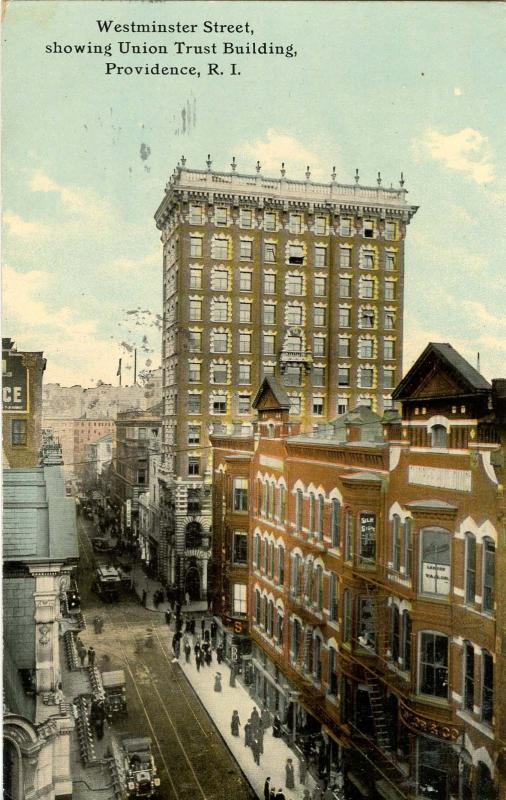 RI - Providence. Westminster Street, showing Union Trust Building, circa 1911