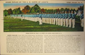 West Point NY Cadets Dress Parade Postcard