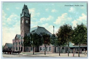 Pueblo Colorado CO Postcard Union Depot Exterior Building c1910 Vintage Antique