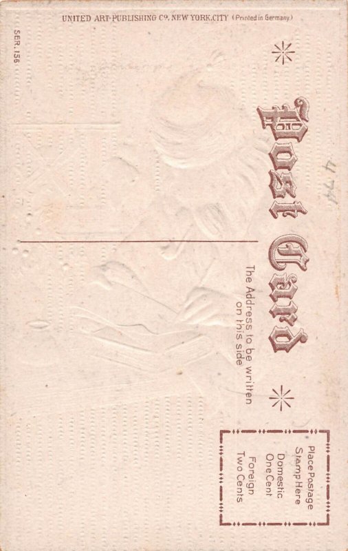 J79/ Santa Claus Christmas Postcard c1910 Smoking Pipe Workshop 253