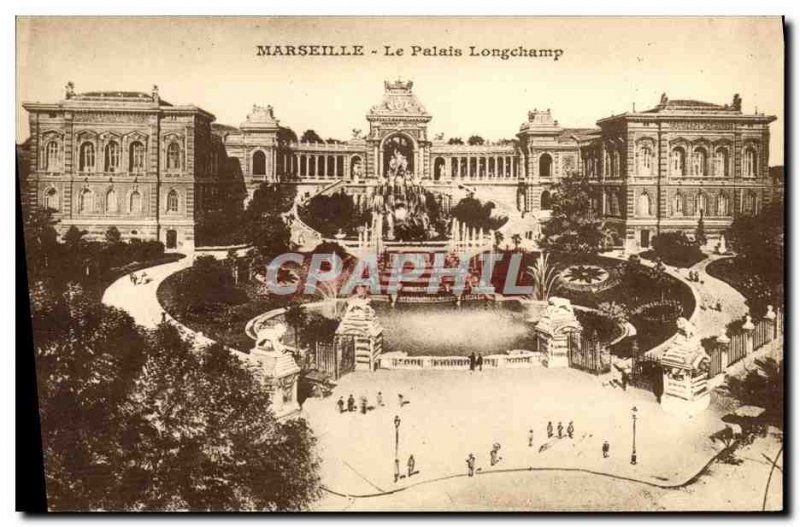 Old Postcard Marseille Le Palais Longchamp