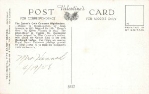 Scotland, Queens Own Cameron Highlanders, Early Valentine's Postcard Unused 