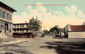 Forestville Connecticut Central Street Looking North Antique Postcard J63211