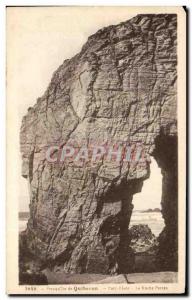 Old Postcard Presqu island of Quiberon Port Blanc La Roche Percee