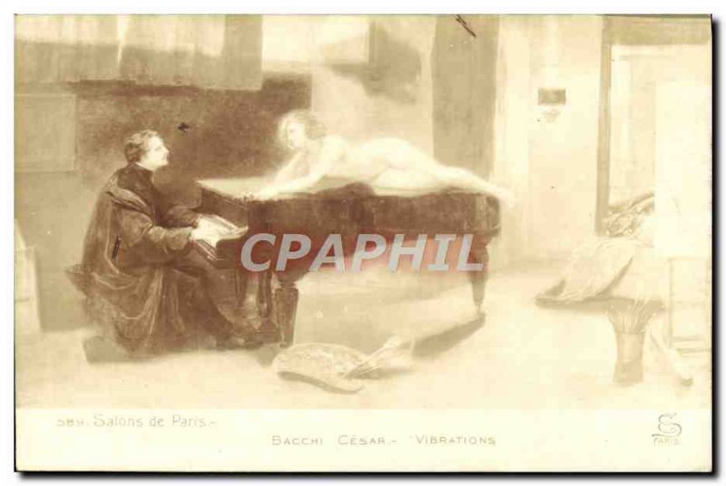 Old Postcard Paris Salons Bacchi Cesar Piano Vibrations