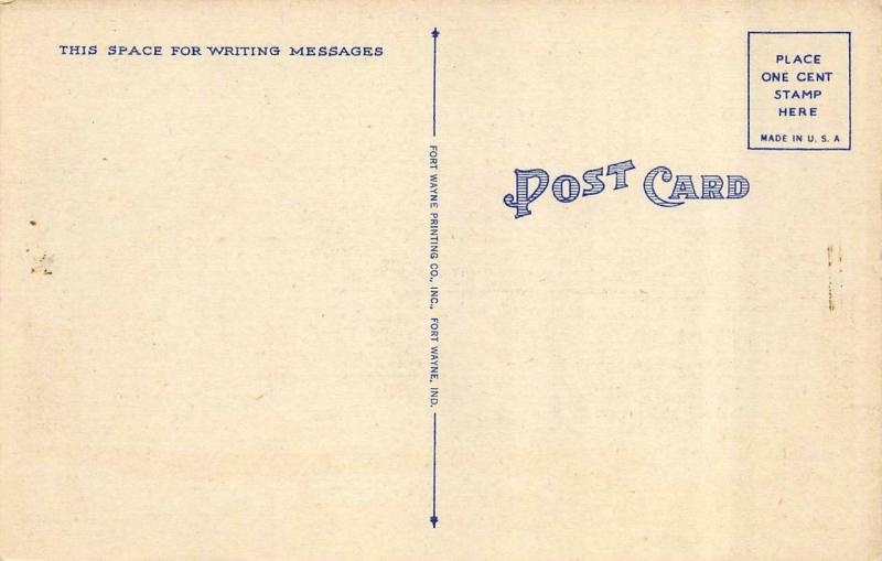 HUNTINGTON, IN Indiana  POST OFFICE & Street View~Cars  c1940's Linen Postcard