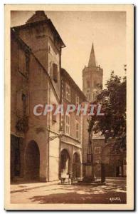 Millau Old Postcard Place of & # steeple town 39hotel Notre Dame