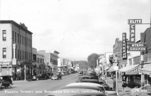 RPPC Postcard Colorado Loveland Fourth Street Business District Sanborn 23-9122