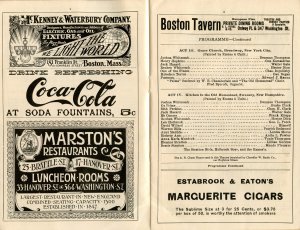 Boston Theatre Program, Week of Nov 7, 1904. (7.75 X 5) 28pp, more than 70 ads