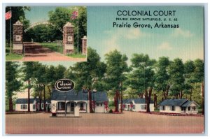 c1940's Colonial Court Restaurant Arch Entrance Prairie Grove Arkansas Postcard